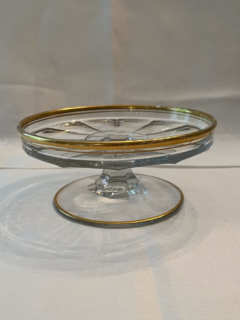 Heisey Gold Rimmed Small Pedestal Dish